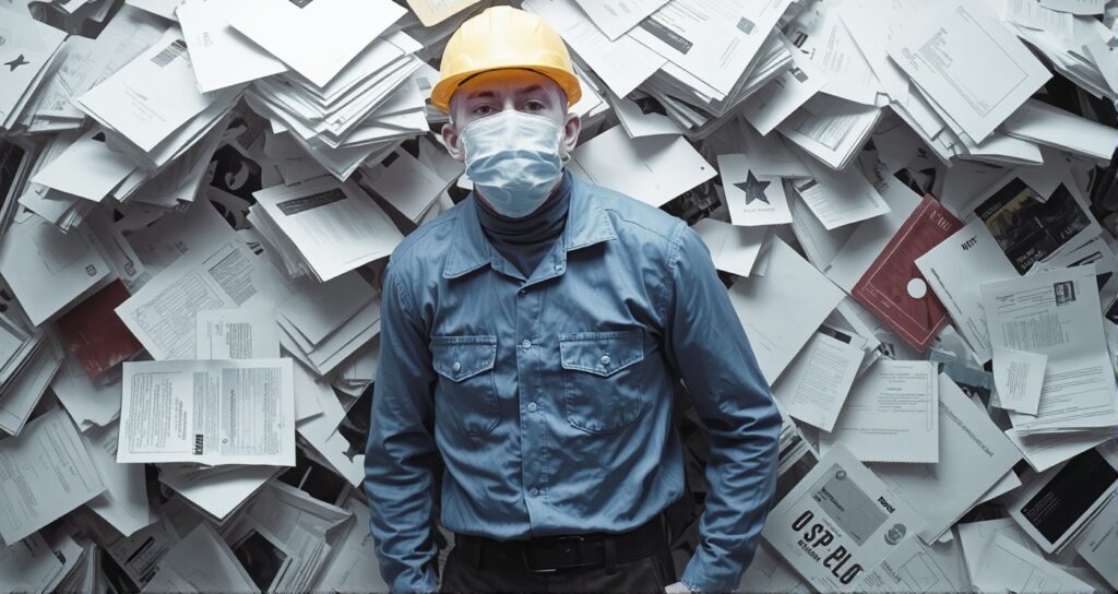 A contractor drowning in paperwork